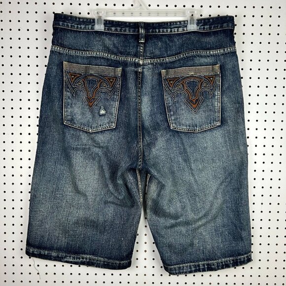 Route 66 Y2K Baggy Grunge Jeans Size 40‎ Stitched Pockets Dark Wash Wide Leg 90s - Picture 1 of 7